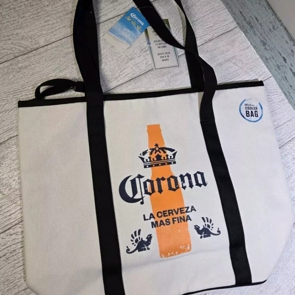 Corona Beer Insulated Cooler Bag Holds 12 Bottles  12" Handle NEW